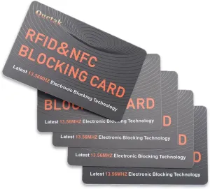5PCS RFID Blocking Cards, Antitheft Credit Card Protector, NFC Credit Card Passport Protector Blocker for Men & Women, Compact RFID Card Protects Entire Wallet Purse