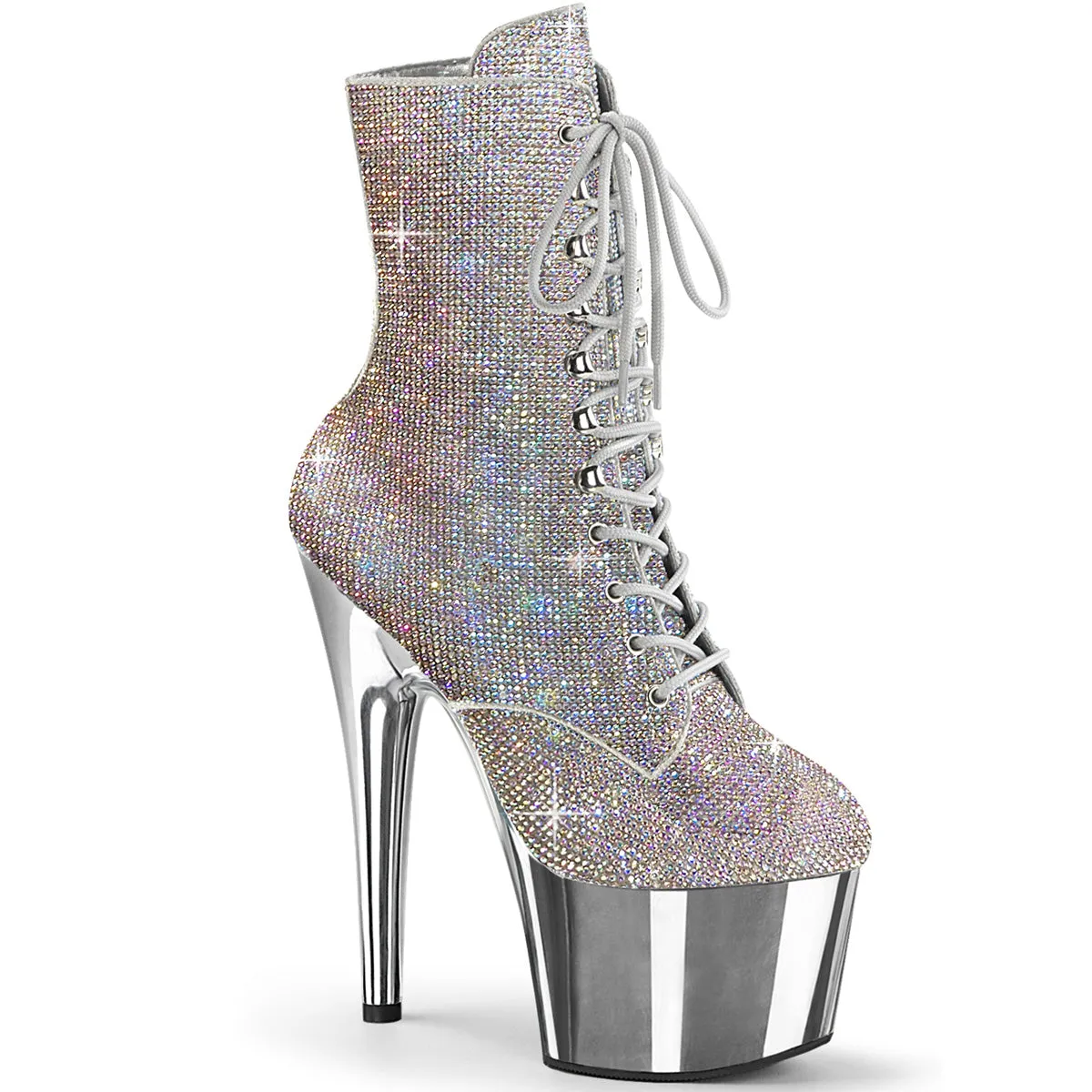 ADORE-1020CHRS Pleaser Silver Sexy Platform Shoes (Pole Dancing Heels)