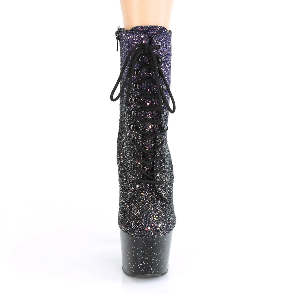 ADORE-1020OMBG Pleaser Purple Multi Glitter/Black Sexy Platform Shoes (Pole Dancing Heels)