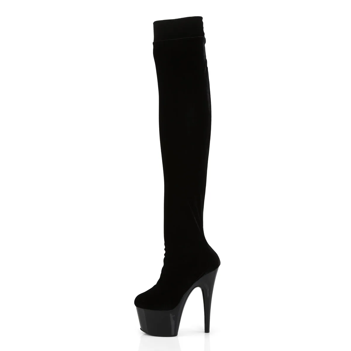 ADORE-3002 Pleaser Black Velvet Sexy Platform Shoes (Pole Dancing Heels)