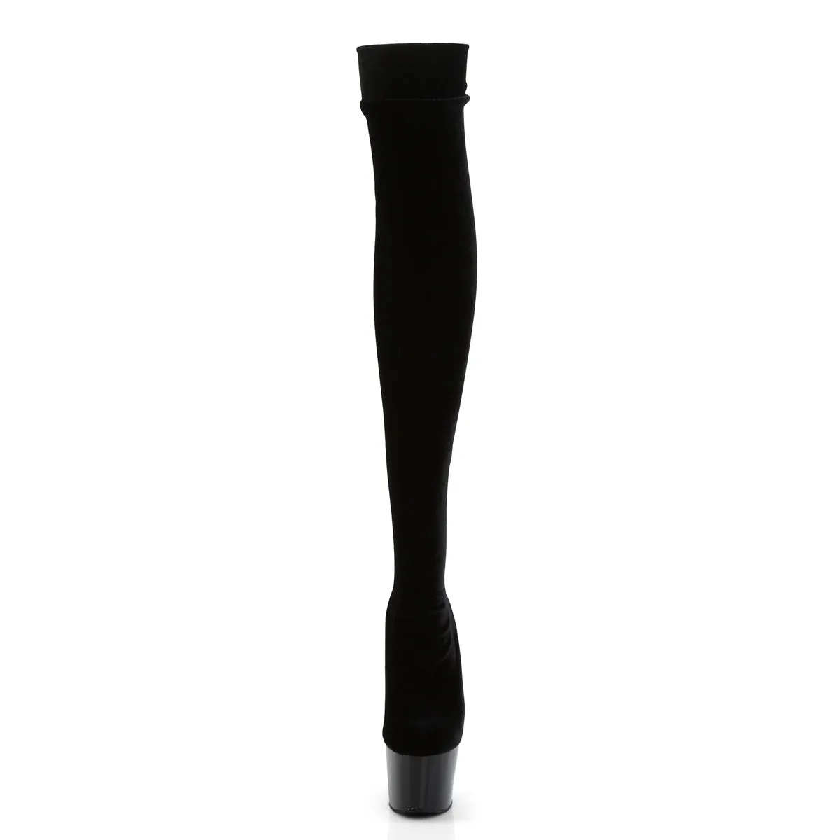 ADORE-3002 Pleaser Black Velvet Sexy Platform Shoes (Pole Dancing Heels)
