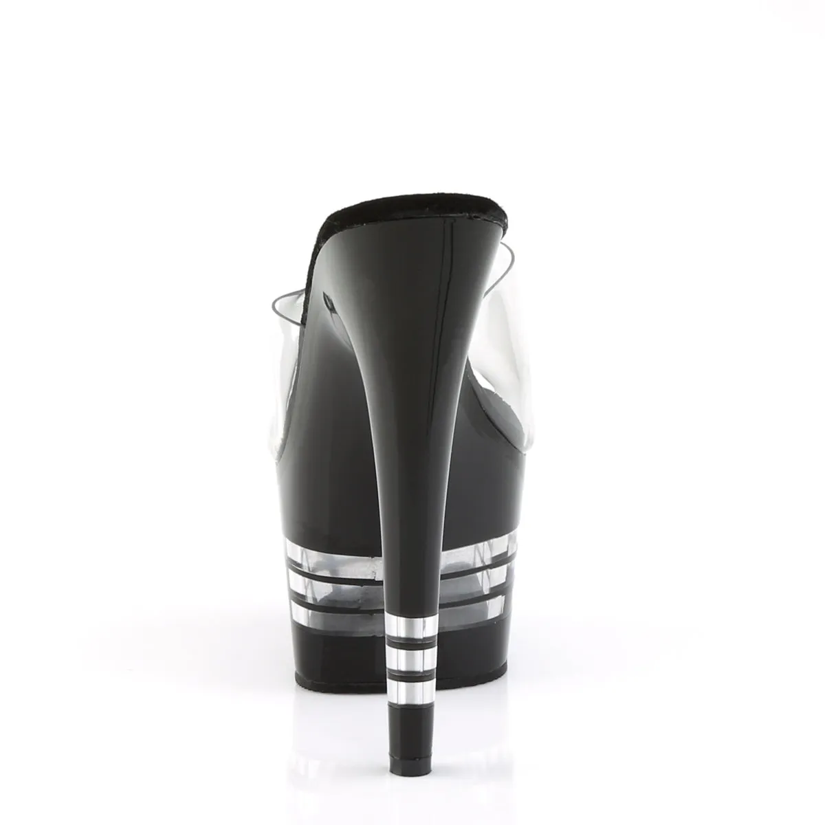 ADORE-701LN Pleaser Clear/Black Sexy Platform Shoes (Pole Dancing Heels)