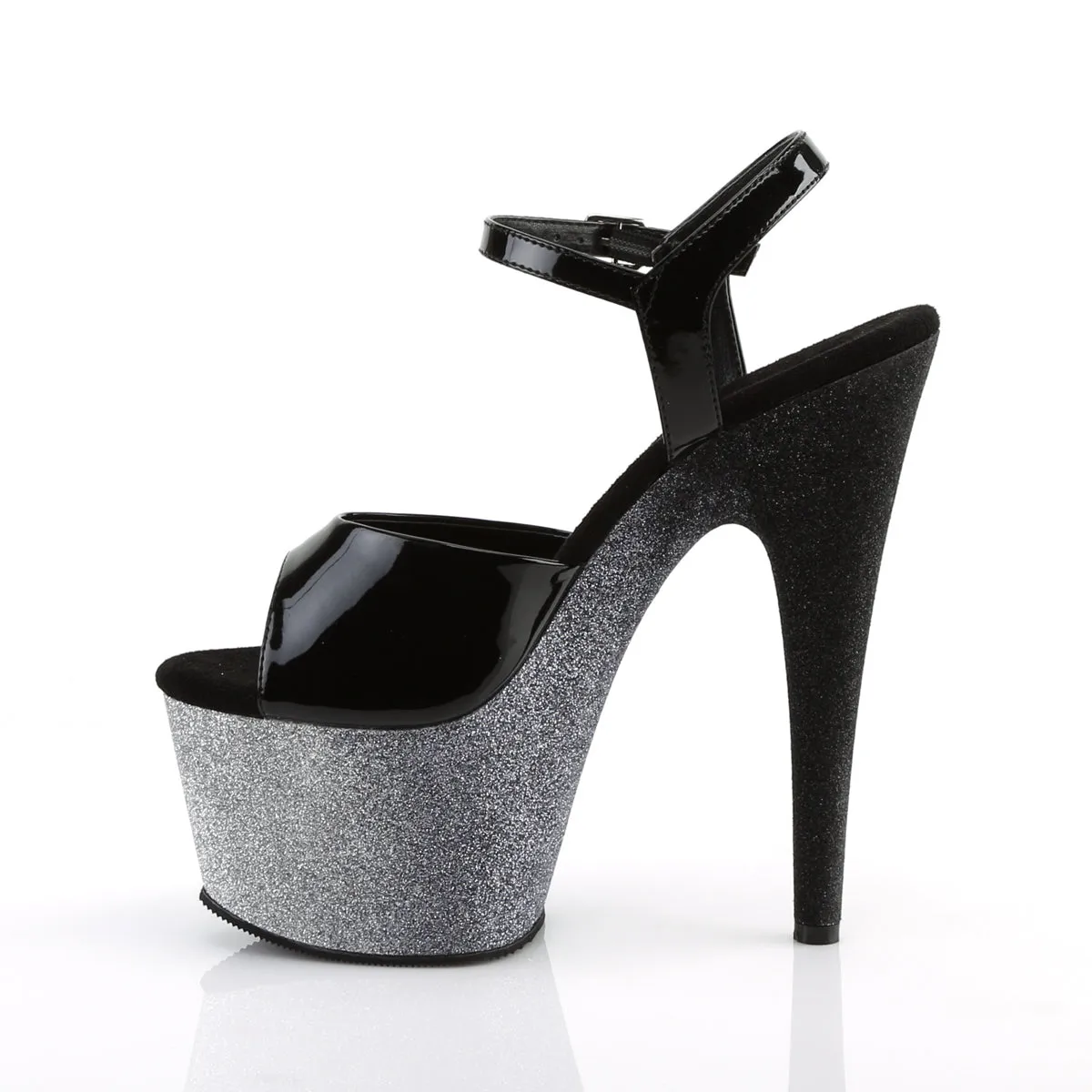 ADORE-709OMBRE Pleaser Black/Silver Sexy Platform Shoes (Pole Dancing Heels)