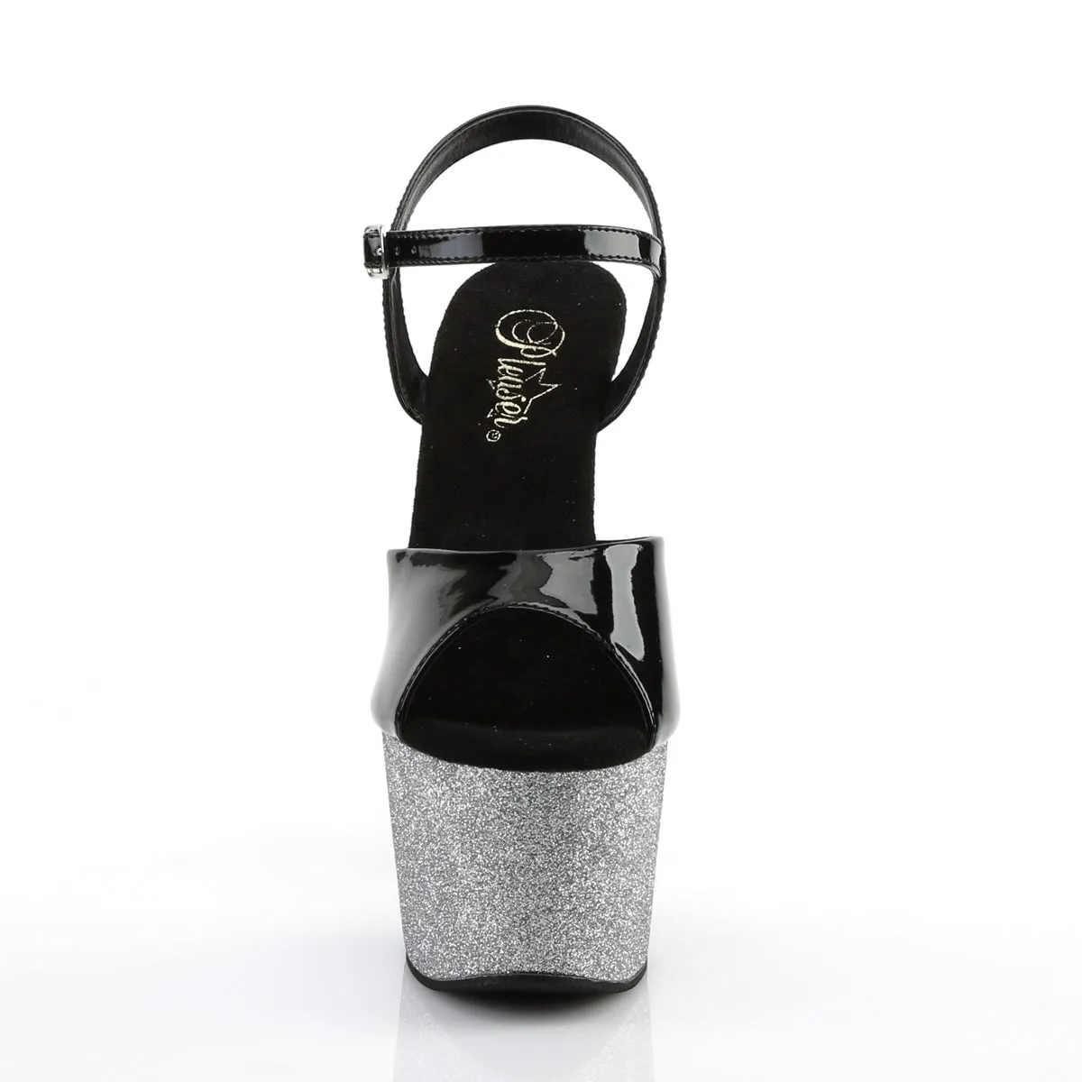 ADORE-709OMBRE Pleaser Black/Silver Sexy Platform Shoes (Pole Dancing Heels)