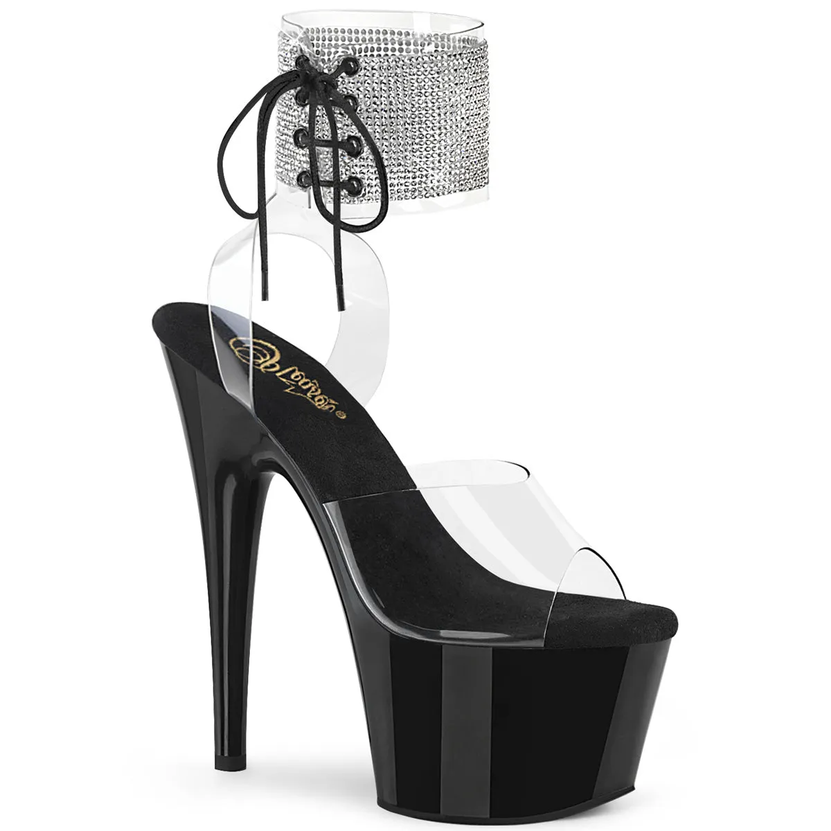 ADORE-791-2RS Pleaser Clear/Black Sexy Platform Shoes (Pole Dancing Heels)