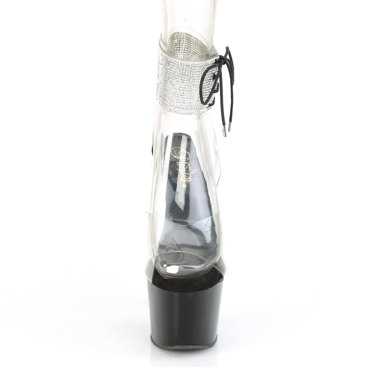 ADORE-791-2RS Pleaser Clear/Black Sexy Platform Shoes (Pole Dancing Heels)