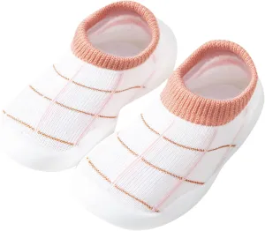 Baby Girl Shoes,Toddler Newborn Boys Girls Shoes First Walkers Striped Plaid Antislip Socks Shoes Prewalker Booties