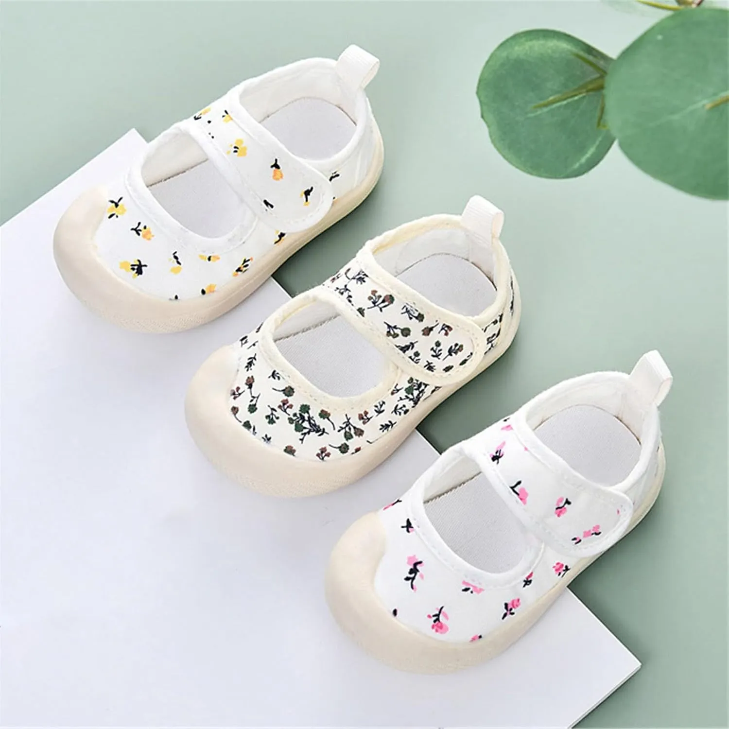 Baby Infant Newborn Sneakers Ankle Strap Non Slip Sport Shoes Toddler Girls First Walking Flat Lightweight Sneakers