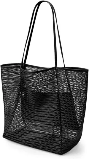 Beach Mesh Tote Hobo Bag Women Shoulder Handbag for Beach Travel Picnic Vacation