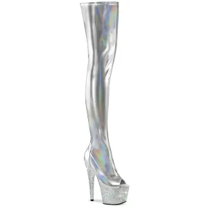 BEJEWELED-3011-7 Pleaser Silver Sexy Platform Shoes (Pole Dancing Heels)