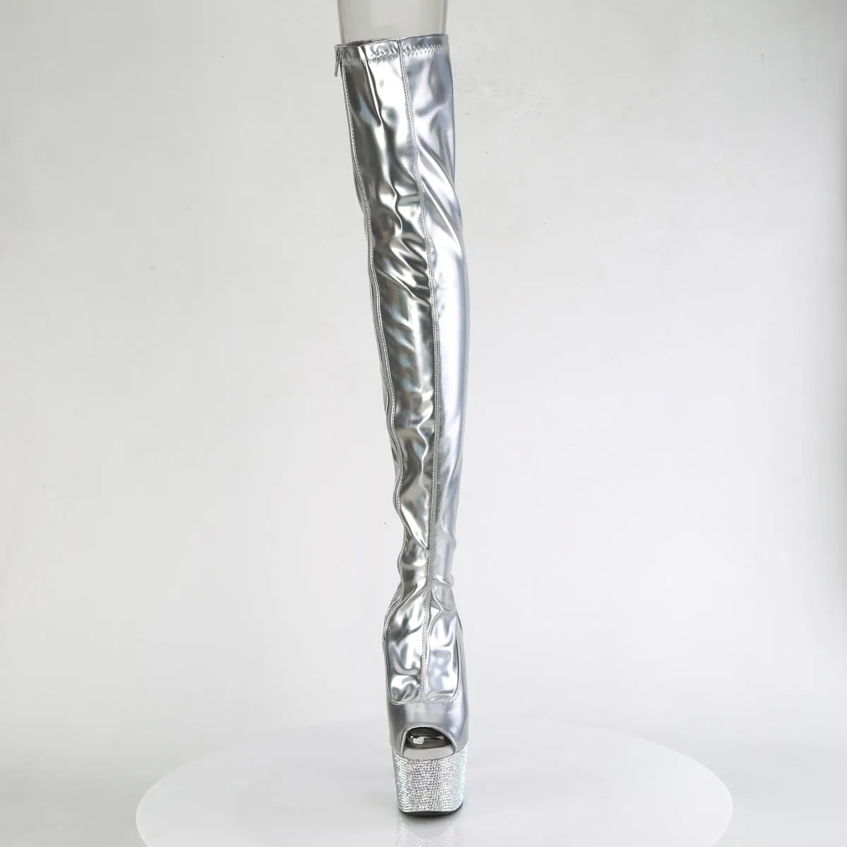 BEJEWELED-3011-7 Pleaser Silver Sexy Platform Shoes (Pole Dancing Heels)