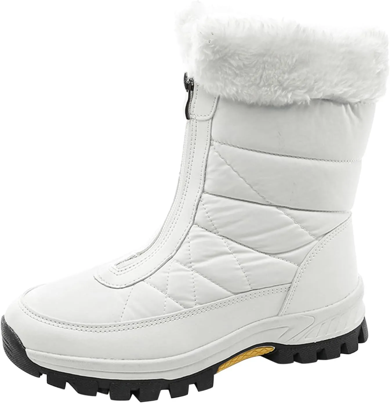 Black Snow Boots for Women Knee High Women's Waterproof Boots Women's Winter Fur Lined Ankle Boots Waterproof Cute Snow Boots for Woman Botas Nieve Trabajo