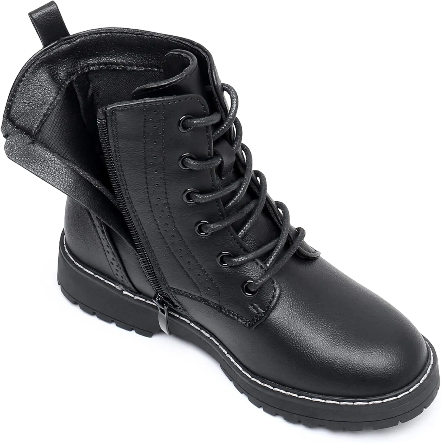Blikcon Kids Girls Combat Ankle Boots Lace up Inner Zipper Fashion Booties (Little Kid/Big Kid)??