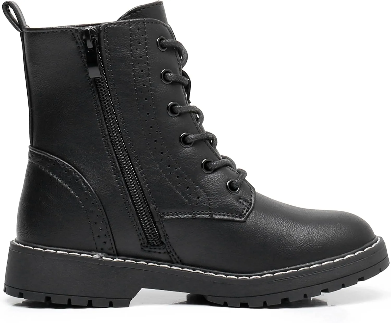 Blikcon Kids Girls Combat Ankle Boots Lace up Inner Zipper Fashion Booties (Little Kid/Big Kid)??
