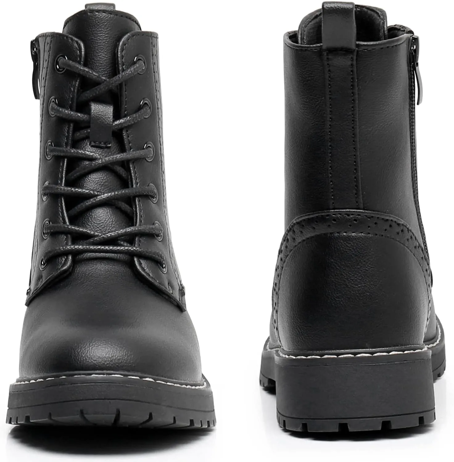 Blikcon Kids Girls Combat Ankle Boots Lace up Inner Zipper Fashion Booties (Little Kid/Big Kid)??