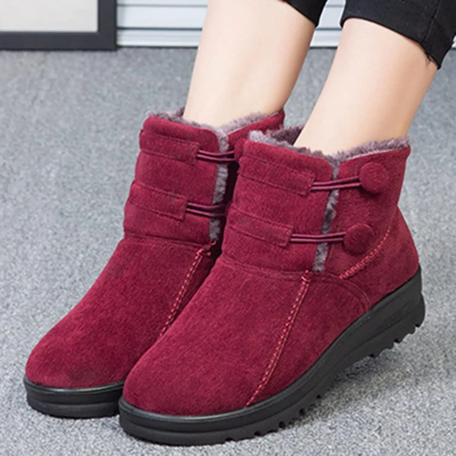 Boots Winter Snow Women's Womens Tall Snow Boots Waterproof Womens Winter Boots Size 11 Wide Width Slip Resistant Waterproof Composite Toe Work Boots Women Botas De Mujer Para El Frio Elegante