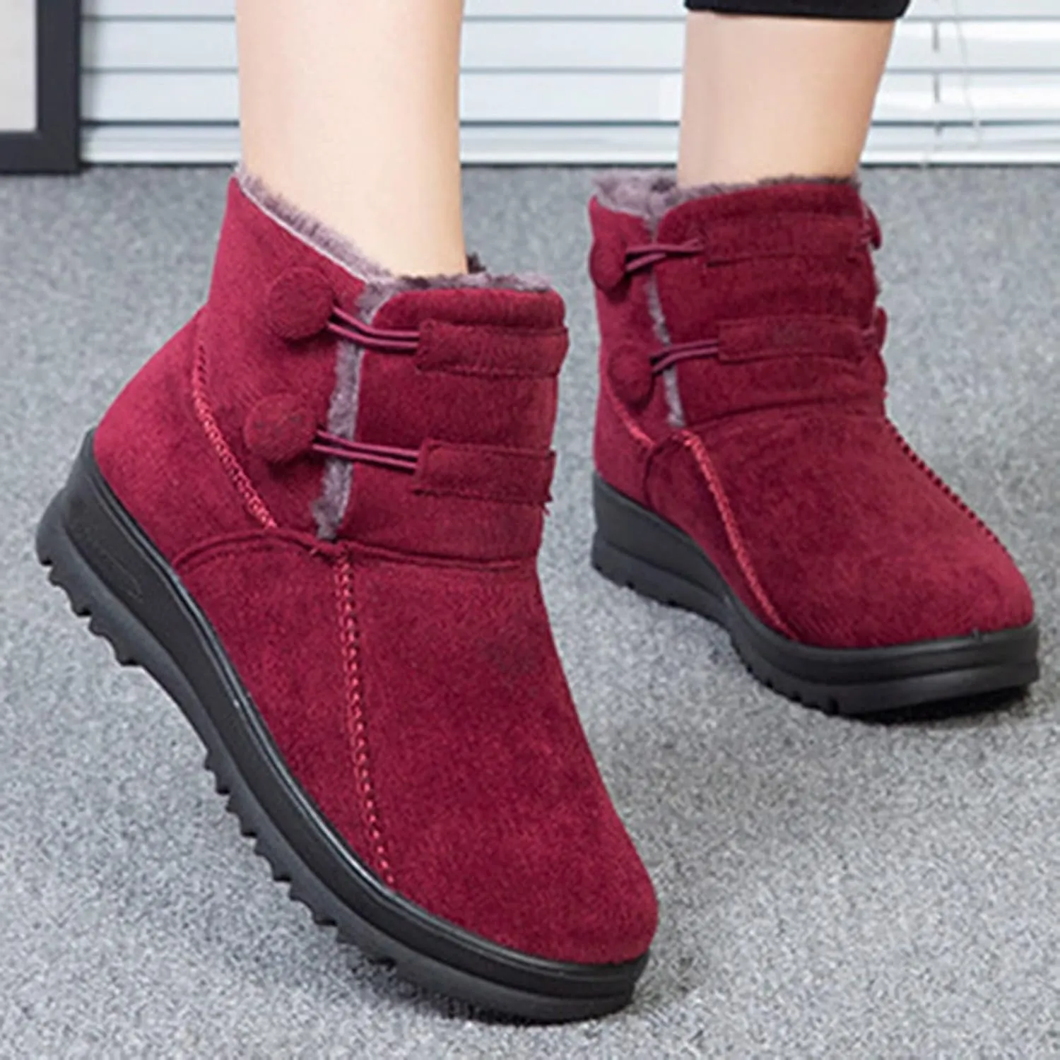 Boots Winter Snow Women's Womens Tall Snow Boots Waterproof Womens Winter Boots Size 11 Wide Width Slip Resistant Waterproof Composite Toe Work Boots Women Botas De Mujer Para El Frio Elegante