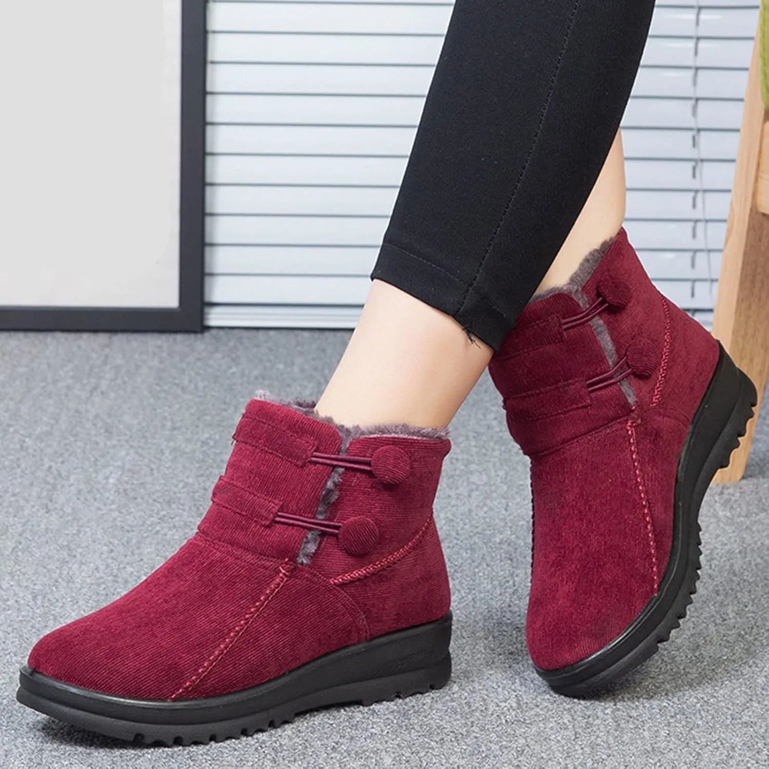 Boots Winter Snow Women's Womens Tall Snow Boots Waterproof Womens Winter Boots Size 11 Wide Width Slip Resistant Waterproof Composite Toe Work Boots Women Botas De Mujer Para El Frio Elegante