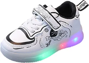 Boys Non Lace Sneakers Glitter Breathable Ankle Sport Shoes Toddler Outdoor Running First Walking Shoes Comfy Casual