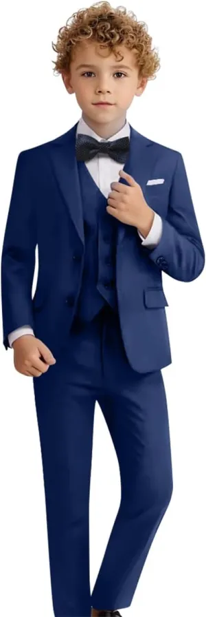 Boys Suit Set Formal Dress Shirt with Bowtie Vest Pants Toddler Boy Tuxedo Suits