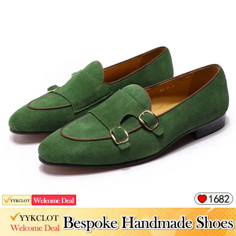 British velvet loafers men's pointed casual leather shoes