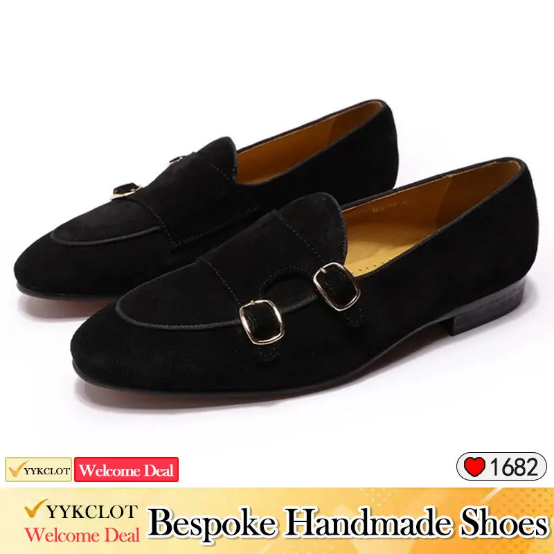 British velvet loafers men's pointed casual leather shoes