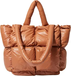Canvas Tote Bag Light Large Quilted Shoulder Bag Carryall Puffer Hobo Bag For Her Friends Travel College B
