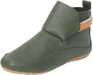 Cathalem Boots for Women,Arch Support Booties Side Zip-up Vintage Leather Damping Shoes Flat Heel Booties