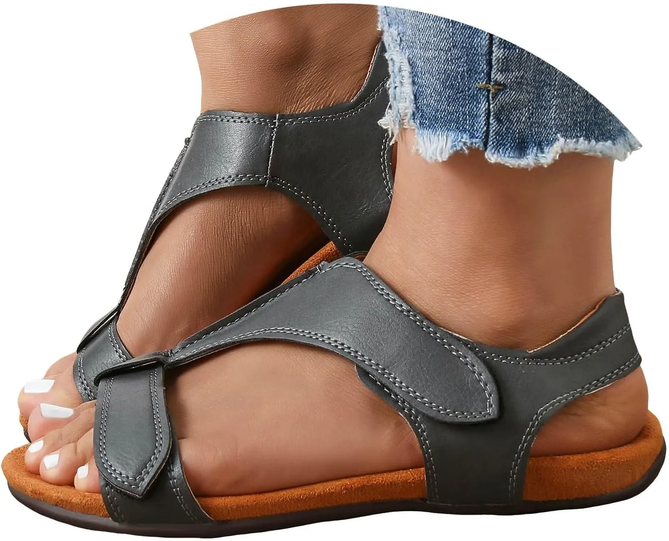 Cathalem Orthotic Sandals for Women, 2024 Womens Arch Support Flat Sandals Flat Arch Massage Casual Beach Sandals