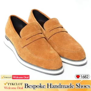Classic Leather Velvet Loafers Men's Business Casual Leather Shoes