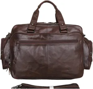 Crazy Horse Genuine Leather Men Briefcase Vintage 16'' Big Business Laptop Handbag Cowhide Messenger Shoulder Bag