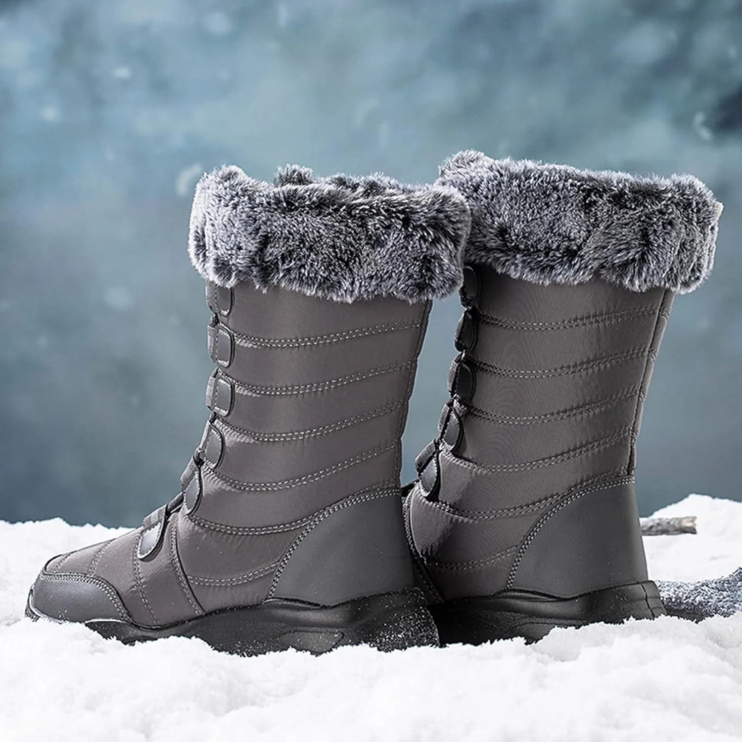 Cute Winter Boots for Women Fashion Snow Boots Waterproof Women Womens Winter Boots Size 9 Wide Fashion Women Boots Winter Waterproof Outdoor Hiking Shoes Botas Nieve Trabajo