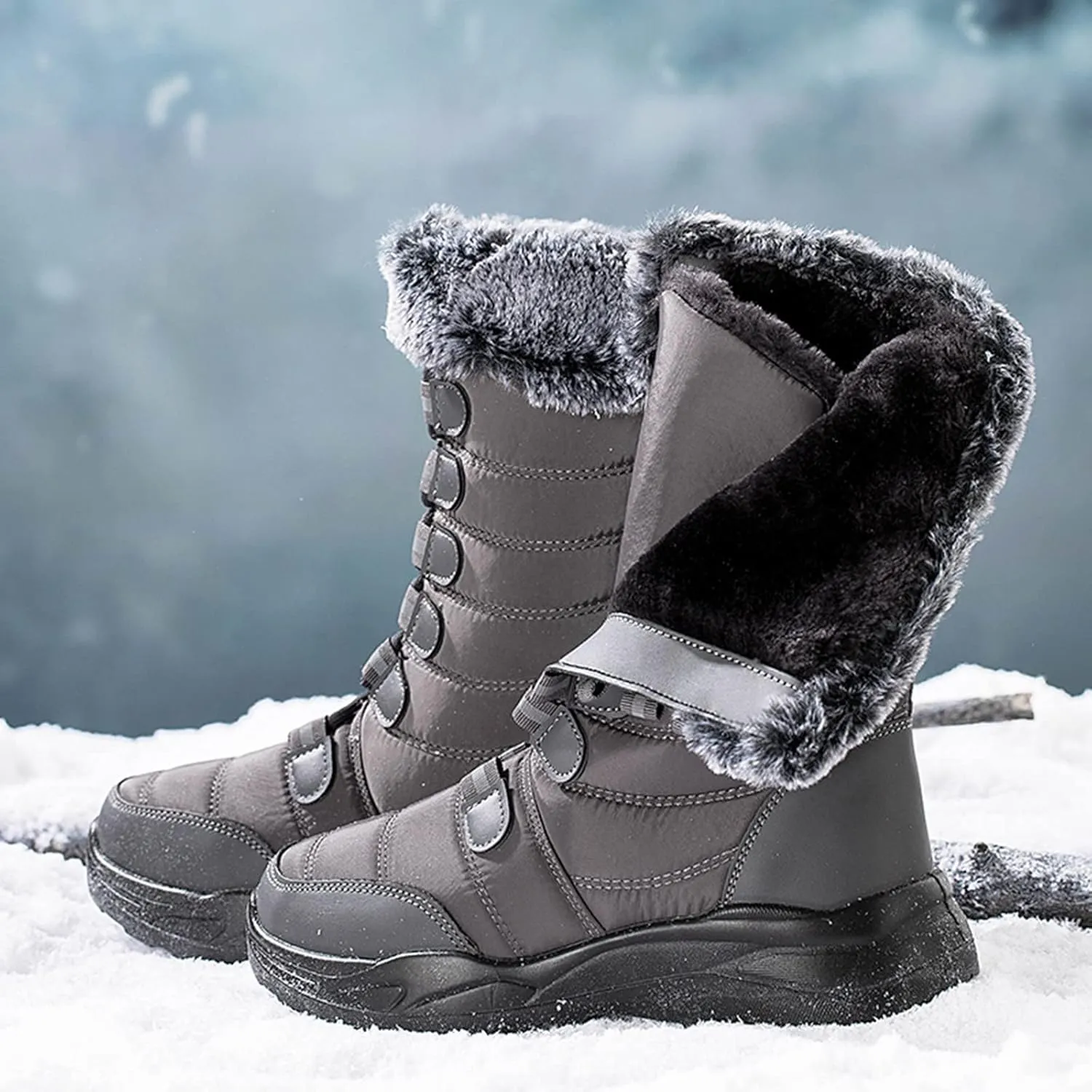 Cute Winter Boots for Women Fashion Snow Boots Waterproof Women Womens Winter Boots Size 9 Wide Fashion Women Boots Winter Waterproof Outdoor Hiking Shoes Botas Nieve Trabajo