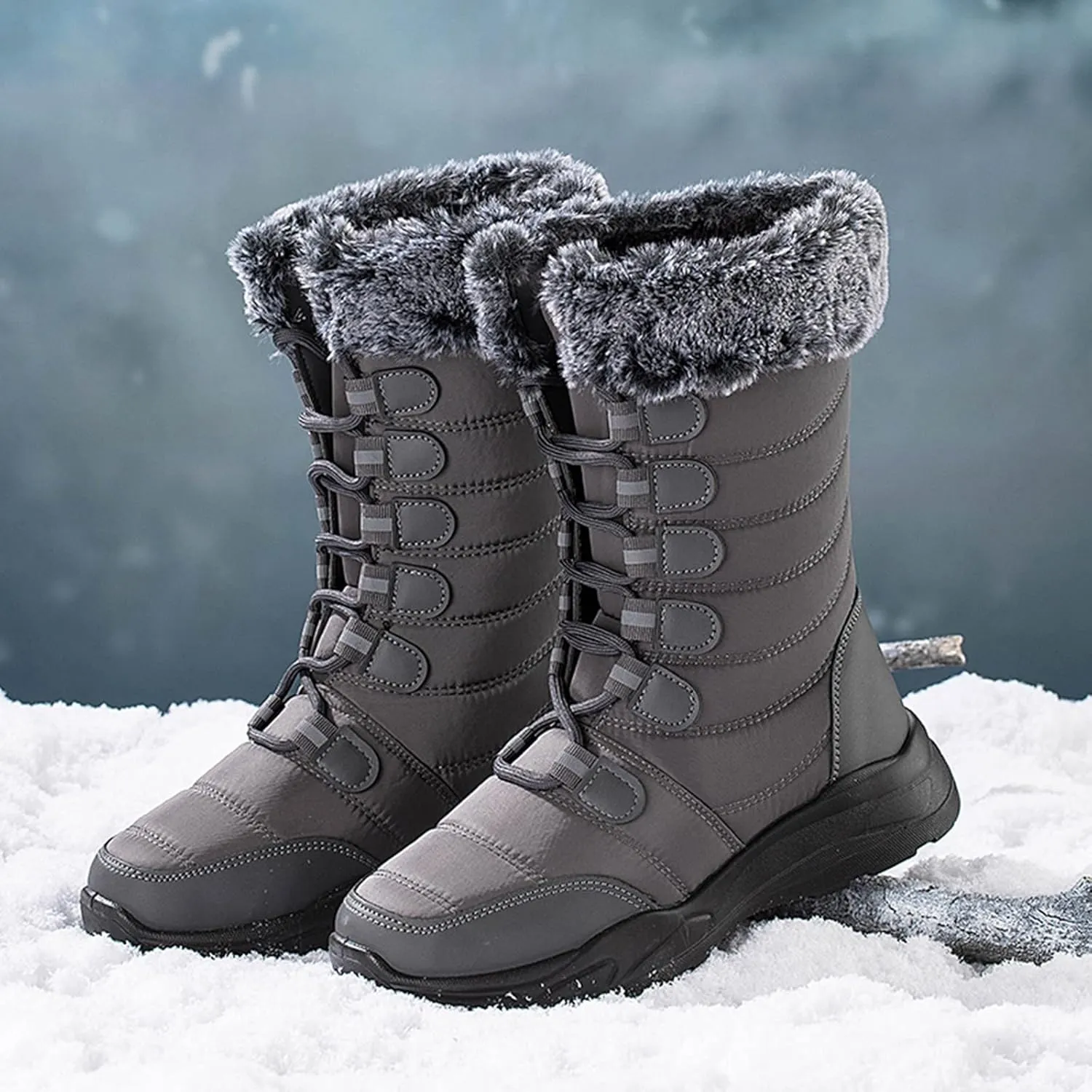Cute Winter Boots for Women Fashion Snow Boots Waterproof Women Womens Winter Boots Size 9 Wide Fashion Women Boots Winter Waterproof Outdoor Hiking Shoes Botas Nieve Trabajo