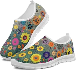 Doojoayie Womens Slip On Walking Shoes Comfort Flats Workout Jogging Driving Shoes