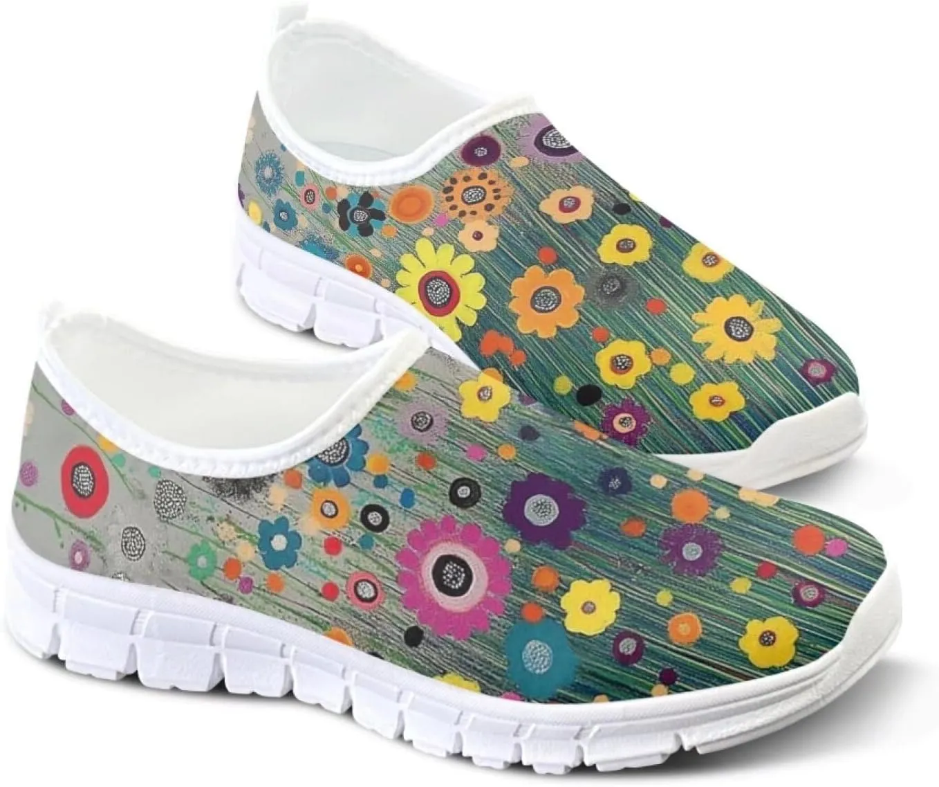 Doojoayie Womens Slip On Walking Shoes Comfort Flats Workout Jogging Driving Shoes