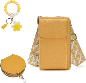 Fuxiqar Women Crossbody Bags Purse Leather Shoulder Clutch Wallet Credit Card Holder Phone Strap