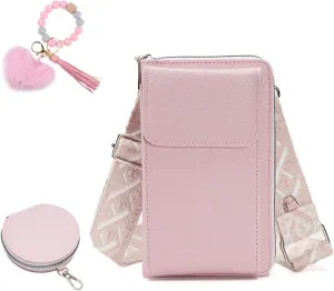 Fuxiqar Women Crossbody Bags Purse Leather Shoulder Clutch Wallet Credit Card Holder Phone Strap