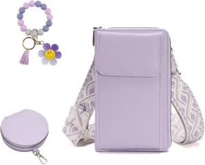 Fuxiqar Women Crossbody Bags Purse Leather Shoulder Clutch Wallet Credit Card Holder Phone Strap