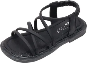 Girls Sandals Open Toe Mesh Design Sandals Flat Sandals Summer Dress Shoes Casual Fashion Shoes Beach Little Girl