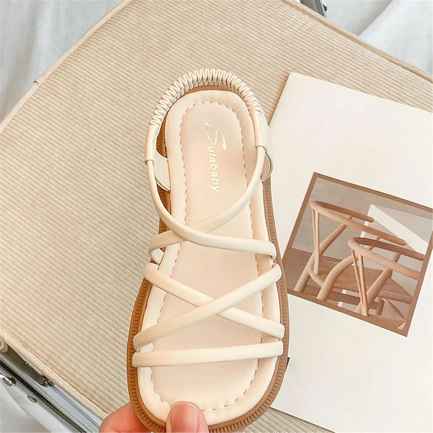 Girls Sandals Open Toe Mesh Design Sandals Flat Sandals Summer Dress Shoes Casual Fashion Shoes Beach Little Girl