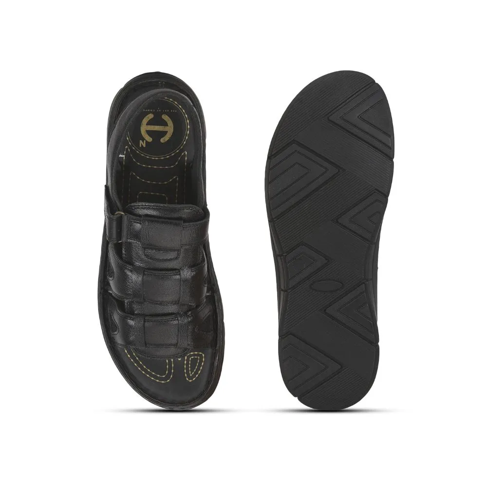 Healers Casual Sandal For Men (Black) ACUSOFT-1 By Liberty