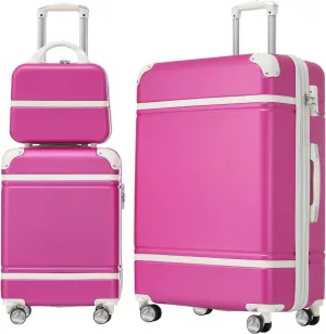 JCSD Travel in Style with 3-Piece Hardshell Luggage Set, Lightweight Design, Expandable Feature, Pink