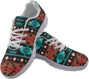 Jeiento Athletic Sneakers for WomenMen Ethnic Style Mesh Running Shoes Workout Sneakers Lace-up Tennis Shoes Non Slip Gym Sports Shoes
