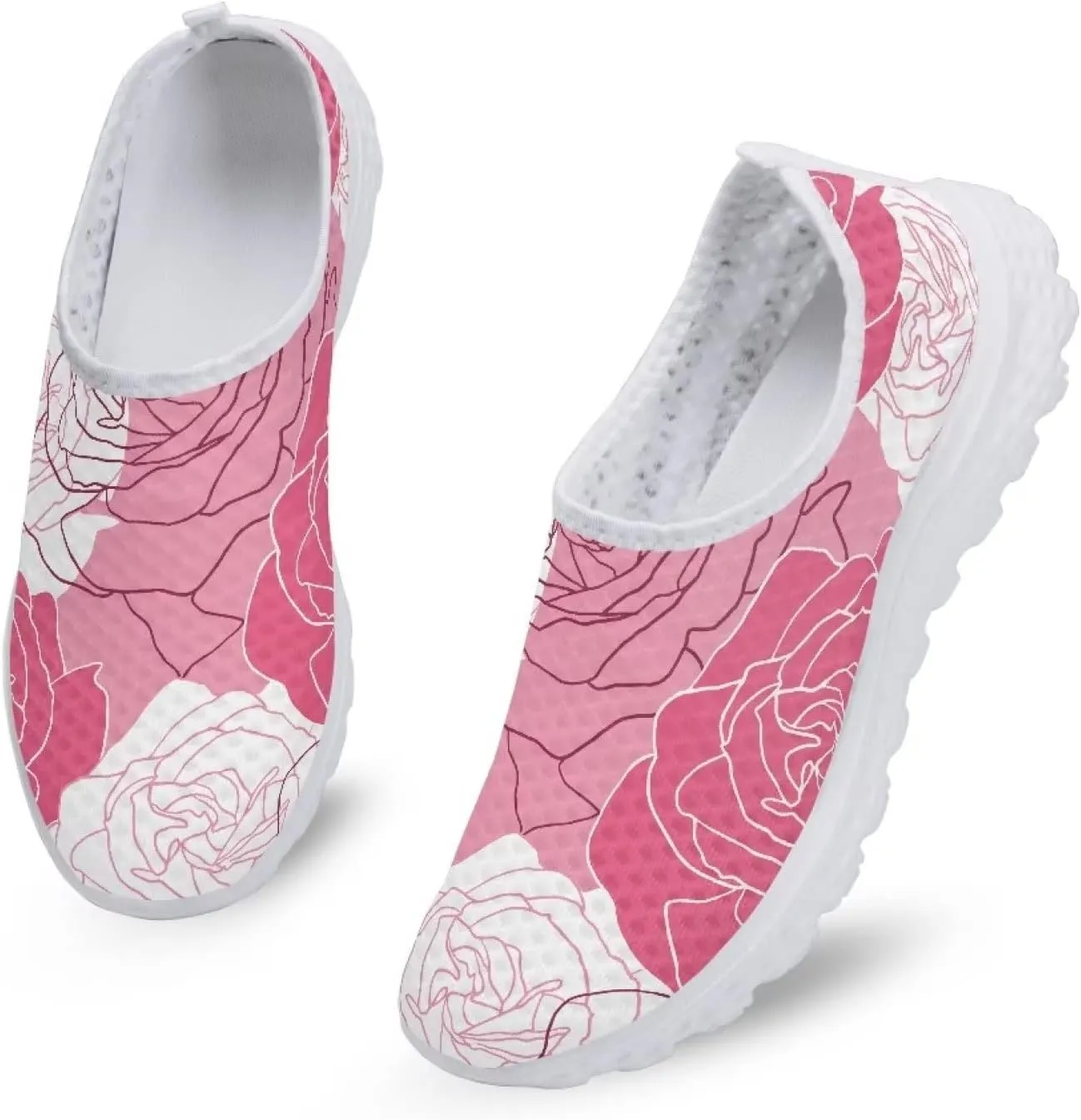Jeiento Christmas Shoes for Womens Girls Walking Shoes Tennis Shoes Breathable Comfortable Athletic Running Shoe US 5.5-11.5