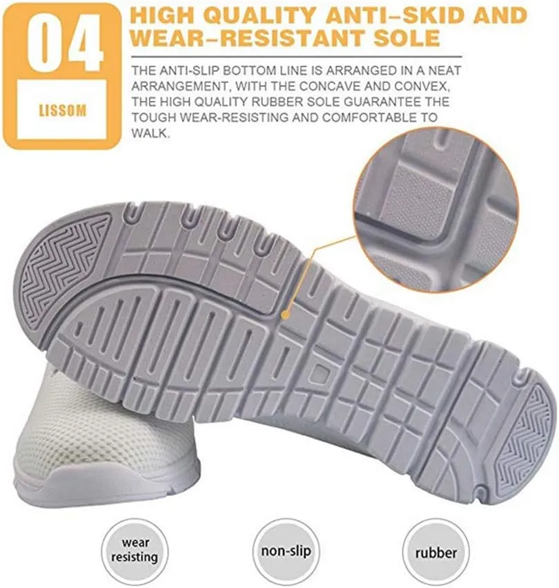Jeiento Walking Shoes for Men Women Fashion Lightweight Breathable Running Shoes Sport Athletic Tennis Shoes