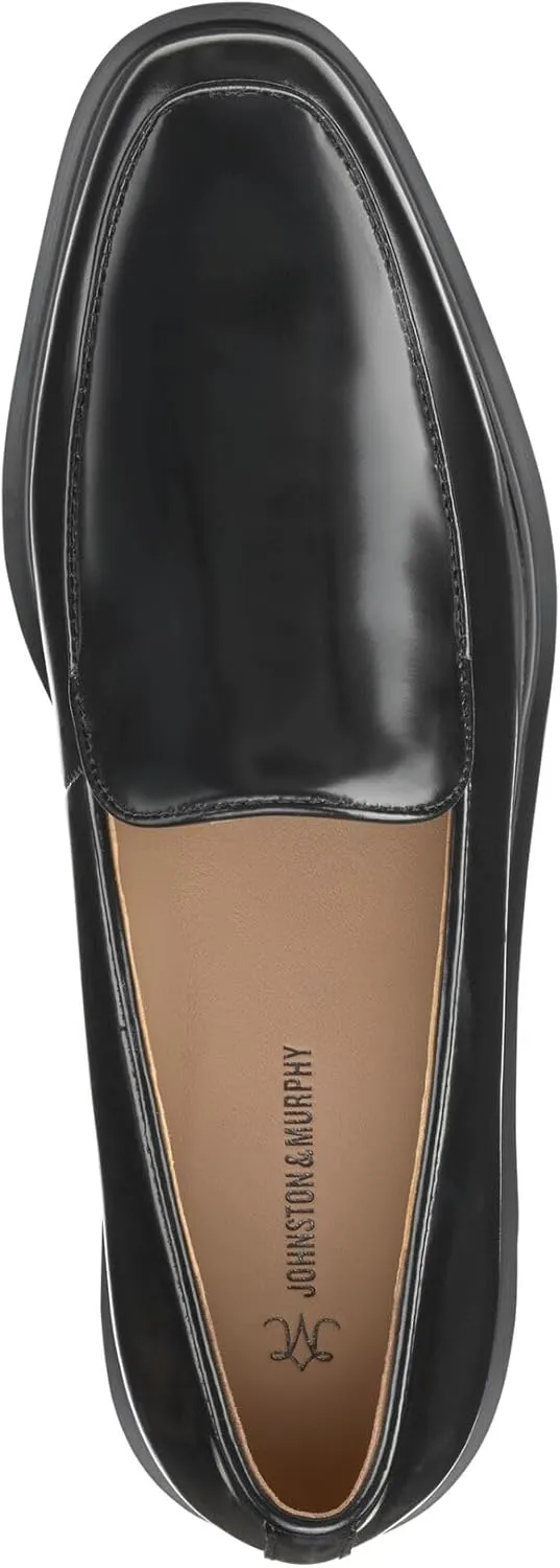 Johnston & Murphy Women??s Gracelyn Venetian Shoes, Leather Platform Shoes for Women, Slip On Platform Loafers