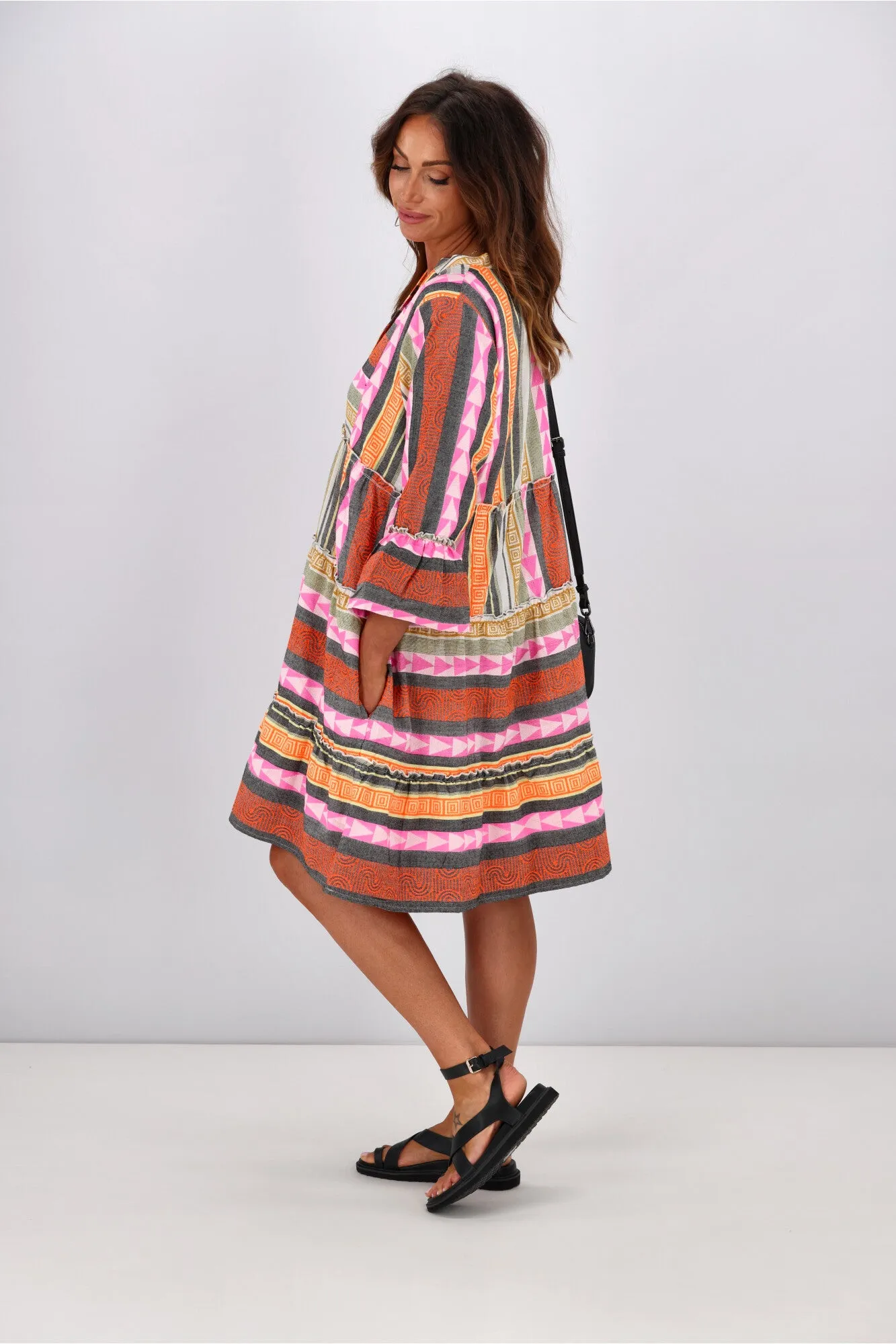 Joop & Gypsy Mediterranean Dress Orange Pink