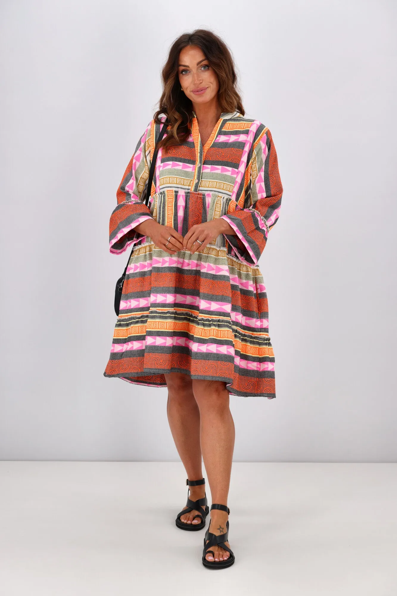 Joop & Gypsy Mediterranean Dress Orange Pink