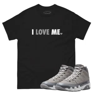 Jordan 9 cool grey love me black t-shirt